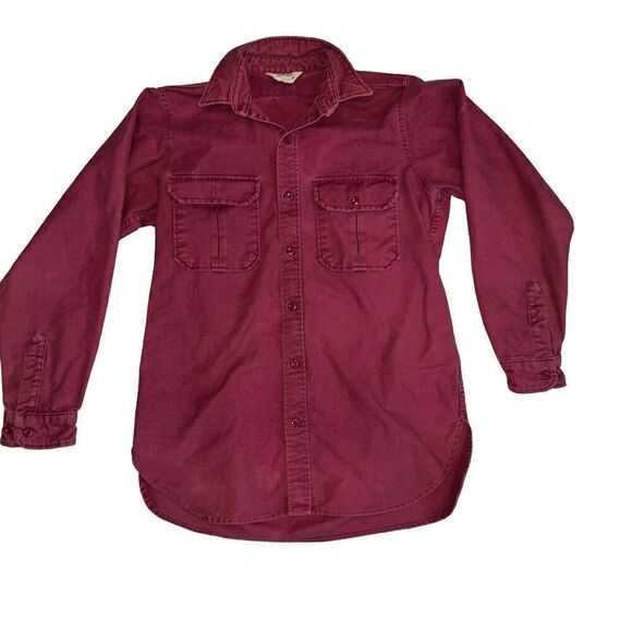 Cabela's Shirt Men's XL Casual Button Down Red Long Sleeve Shacket Heavy - Picture 3 of 9